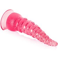 Rugalmas texturált rózsaszínű dildo 21 cm hosszú csáp alakban - 78016721 - 3