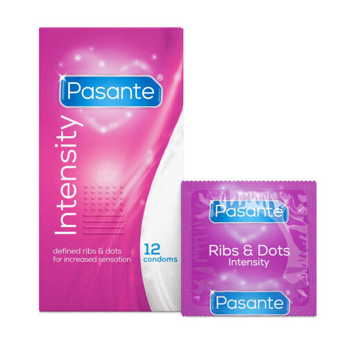 Pasante Intensity bordázott és pontozott óvszerek, 12 darab - 76176993