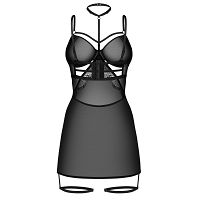 Obsessive Arrowel fekete póló + choker és combpántok - 79170522 - 5