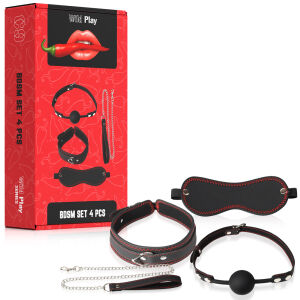 BDSM nyakörv és póráz készlet EROSPACE WILD PLAY C9 4 termék - 79537941