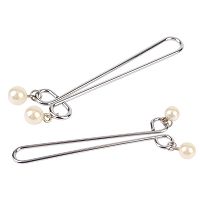 Gyöngyökkel díszített BDSM acél mellbimbócsipesz készlet - 73380197 - 2