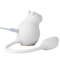 Rezgő hörcsög szívó masszírozóval, 100 funkció, fehér - 71629685 - 3