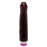 Élethű anatómiai vibrátor barna műpénisz tekerőgombbal 21,5 cm - 77388198 - 4