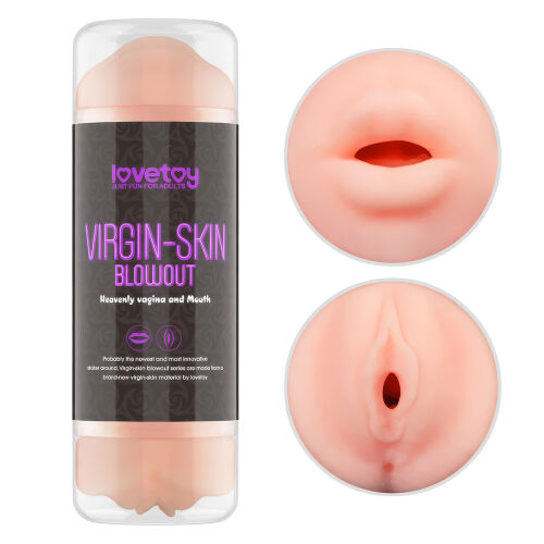 Kétoldalú realisztikus mesterséges hüvely csőben száj + vagina - 70309220
