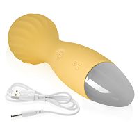Sárga mini masszírozó pálca 12 funkciós vízálló 14 cm - 78419081 - 3
