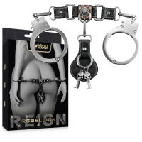 Rebellion ezüst BDSM bilincsek bőr elemekkel és kulcsokkal Rebellion - 77221760 - 2