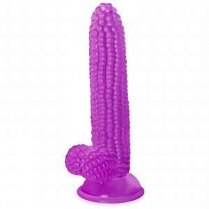 Stimuláló dildo 20 cm lila pénisz kukoricacső - 70269477