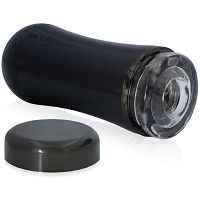 Mesterséges zselés hüvely fekete tubusban, belseje kiemelkedésekkel - 72738661 - 6