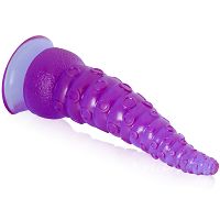 Hajlékony, texturált lila dildó, 21 cm-es csápszerű - 76083652 - 3