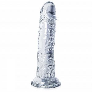 Anatómiai rugalmas átlátszó dildo 18 cm - 76592517