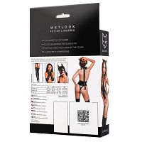 Glossy Kitti fekete, mély dekoltú, wet look body + macskafülek - 72236586 - 2