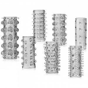 7 darabos stimuláló péniszköpeny készlet kiemelkedésekkel - 89617745