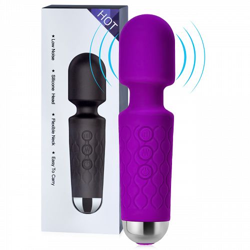 Lila mini masszírozó pálca 160 funkció, vízálló, 15 cm - 78631375