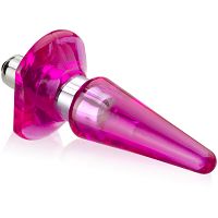 Rózsaszínű anális dugó vibrációkkal, zselés plug 7 vibráció – 70644032 - 2