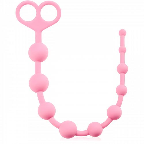 Rózsaszín golyók zsinóron a hüvelybe és végbélnyílásba 34 cm 10 golyó - 70664255