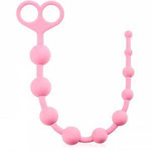 Rózsaszín golyók zsinóron a hüvelybe és végbélnyílásba 34 cm 10 golyó - 70664255