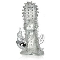 SZILIKONOS PÉNISZKÖPENY VIBRÁLÓ ELEFÁNTTAL, TÖBBSZÁZ TÜSKÉVEL - LBB 026205 - 2