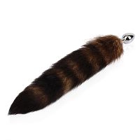 Ezüst anál dugó bolyhos farokkal - 75695379 - 2