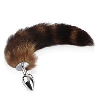 Ezüst anál dugó bolyhos farokkal - 75695379 - 4