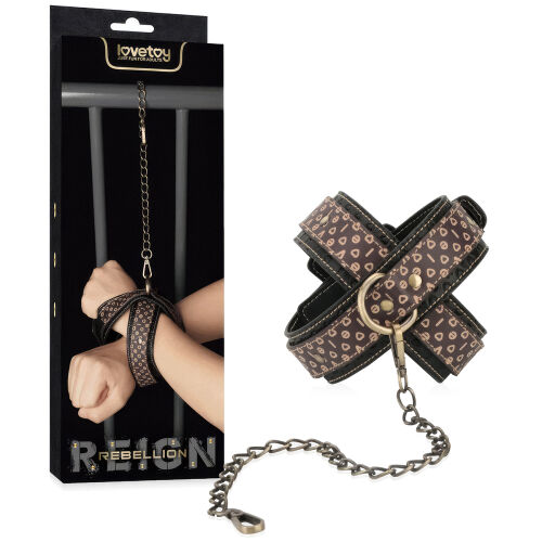 Rebellion elegáns bőr bilincs lánccal 34,5 cm - 77325774