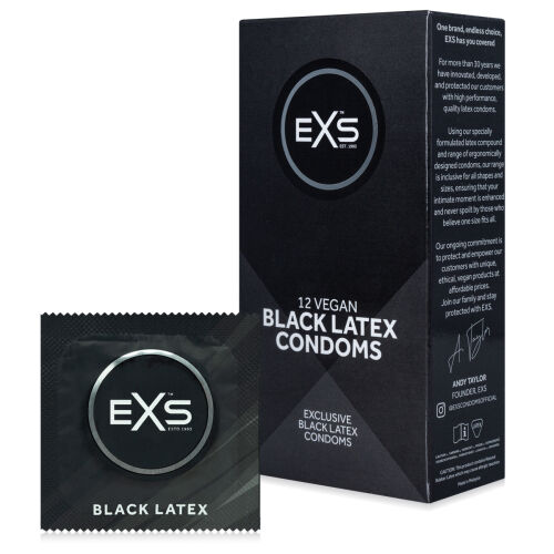 Fekete latex óvszer EXS BLACK LATEX 12 db - 78496749
