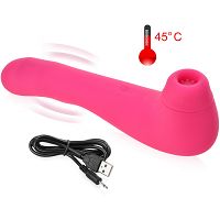 SZÍVÓ MASSZIROZÓ CSIKLÓHOZ + G-SPOT VIBRÁLÓ 45C FOKIG MELEGITÉSI FUNKCIÓVAL, MASZTURBÁLÓ KETTŐ EGYBEN - 7