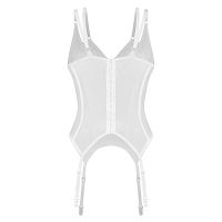 Obsessive Arrowel fehér fűző csipkével + harisnyatartó - 75861447 - 3