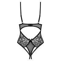 Obsessive fekete nyitott lábközű női body Blomentis - 76470440 - 5