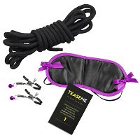 Tease Me erotikus készlet pároknak szemfedővel, kötéllel és csipeszekkel - 78150267 - 2