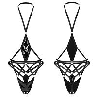 Obsessive Keira Lise erotikus nedves megjelenésű nyitott lépéses body - 75309046 - 2