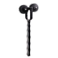 Fekete dupla hengeralakú stimuláló tüskés kerekek BDSM-hez - 71590600 - 3