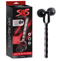 Fekete dupla hengeralakú stimuláló tüskés kerekek BDSM-hez - 71590600 - 7