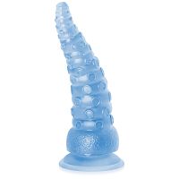 Hajlékony, texturált kék 21 cm-es dildo csáp formájában - 76849946 - 2