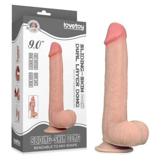 Szuperrealisztikus dildó 23 cm mozgatható műbőrrel - 71377717