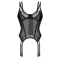 Obsessive Arrowel fekete fűző csipkével + harisnyatartó - 75714773 - 2