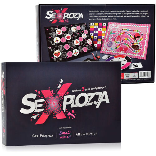 Sexplozja – 3 az 1-ben erotikus társasjáték szett felnőtteknek (18+) – előjáték, a szerelem ízei, pózok játéka – 71957567