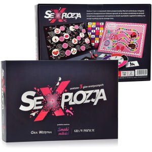 Sexplozja – 3 az 1-ben erotikus társasjáték szett felnőtteknek (18+) – előjáték, a szerelem ízei, pózok játéka – 71957567