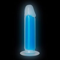 Kék fluoreszkáló dildó pénisz 22 cm, világít a sötétben - 72562518 - 3