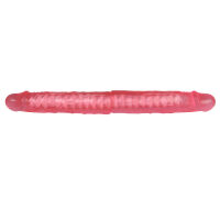 Rózsaszín, dupla, realisztikus dildó belső merevítéssel, 38 cm - 76919397 - 3