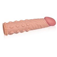 Bőrszínű pénisz hosszabbító tüskékkel 5 cm-rel megnöveli - 74810299 - 3