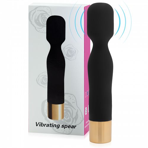 Fekete mini masszírozó pálca 10 funkciós vízálló 14,5 cm - 73657780