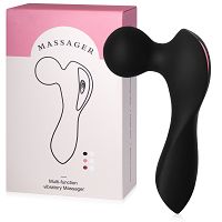 Fekete mini masszírozó nőknek, 10 rezgési opcióval - 77885483 - 4