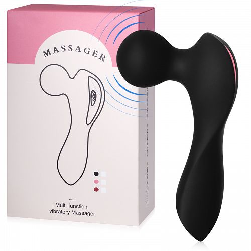 Fekete mini masszírozó nőknek, 10 rezgési opcióval - 77885483