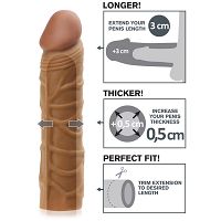 Valódi alakú, péniszt hosszabbító és vastagító cyberbőr borítás - 74720601 - 6