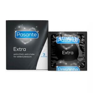 Pasante extra erős óvszerek további síkosítással 3 db - 74547577