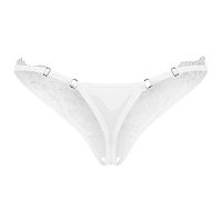 Obsessive Arrowel fehér nyitott csipkés tanga állítható pánttal - 79914357 - 5