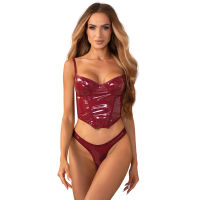 Obsessive Redya bordó fehérnemű szett fűzővel + tangával - 74948775 - 5