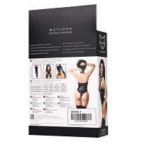 Glossy Jodi Wetlook fekete body chokerrel erotikus fehérnemű - 71447701 - 3