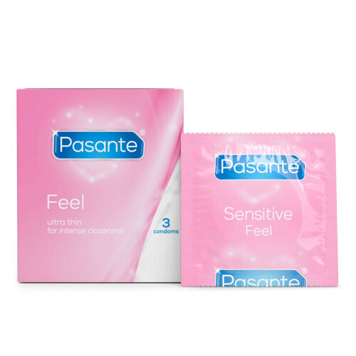 Pasante Feel vékony óvszerek tartállyal, 3 db - 77120183