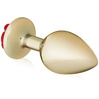 Elegáns Spark Rose anál dugó piros rózsával 9 cm - 76551721 - 4